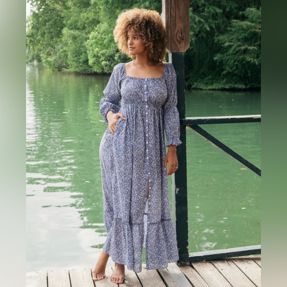 NWT Esby Caterina Dress in Denim Floral | Sz S